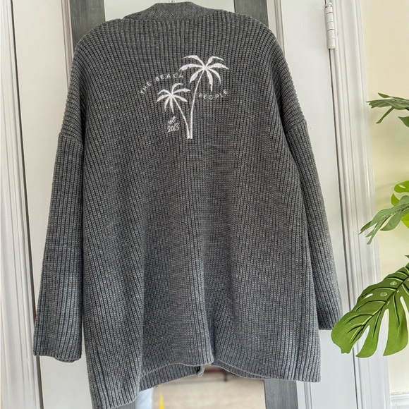 The Beach People The Twin Palms  Open Front Sweater Cardigan - Picture 1 of 11